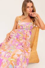 BREEZE SONG PINK WOVEN MIDI DRESS - By Baano