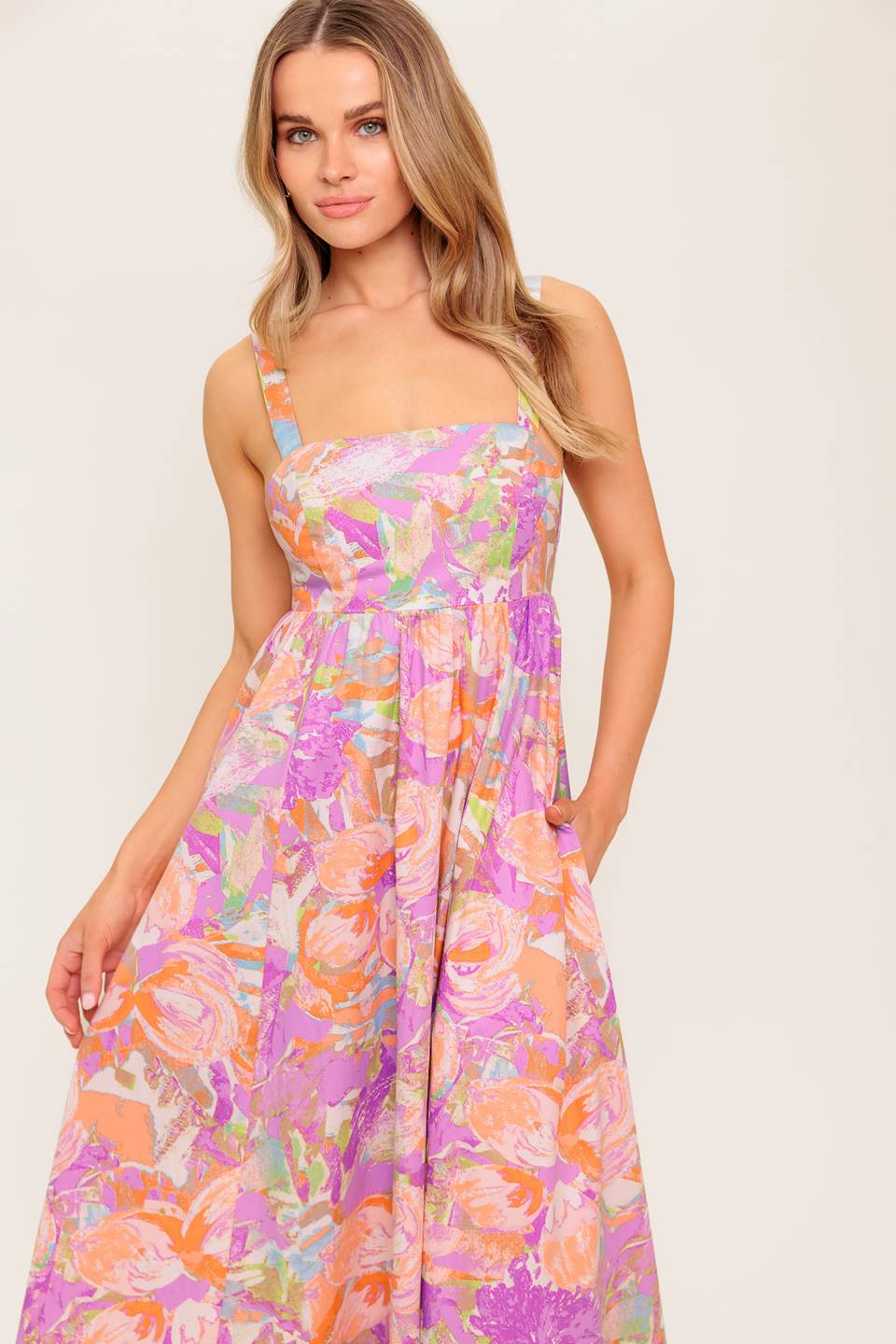 BREEZE SONG PINK WOVEN MIDI DRESS - By Baano