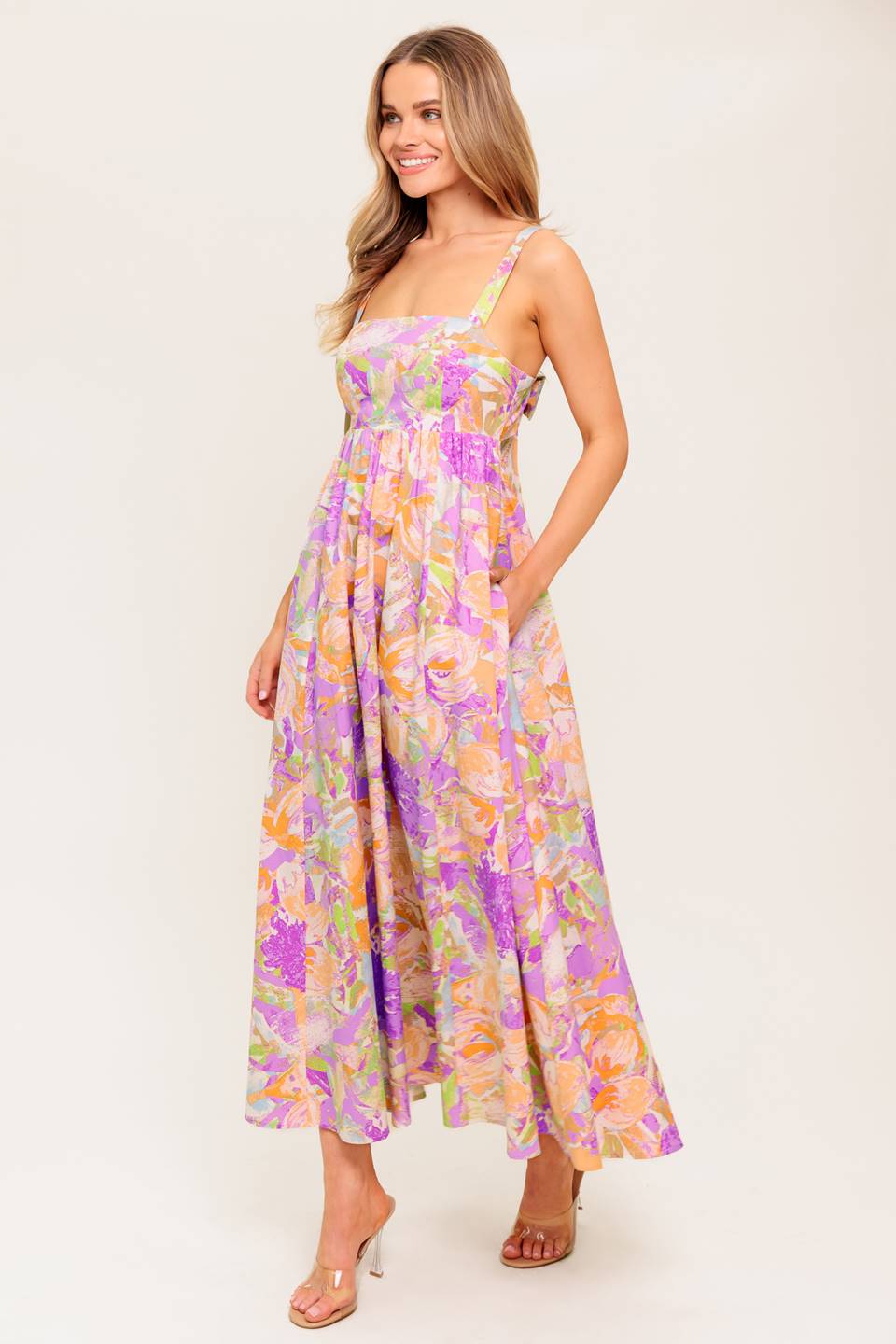 BREEZE SONG PINK WOVEN MIDI DRESS - By Baano