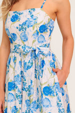 ROSY MOOD FLORAL WOVEN MIDI DRESS - By Baano