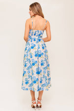 ROSY MOOD FLORAL WOVEN MIDI DRESS - By Baano