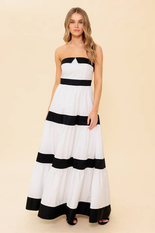 YOURS TO KEEP COLOR BLOKED MAXI DRESS - By Baano