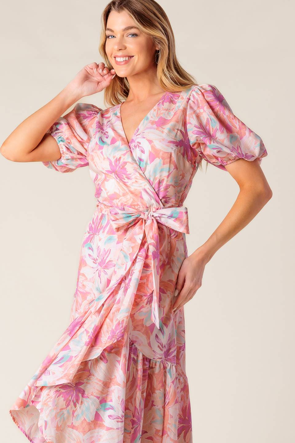 BLESS YOUR HEART CORAL WOVEN MINI DRESS - By Baano