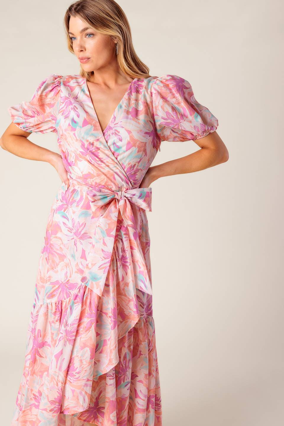 BLESS YOUR HEART CORAL WOVEN MINI DRESS - By Baano