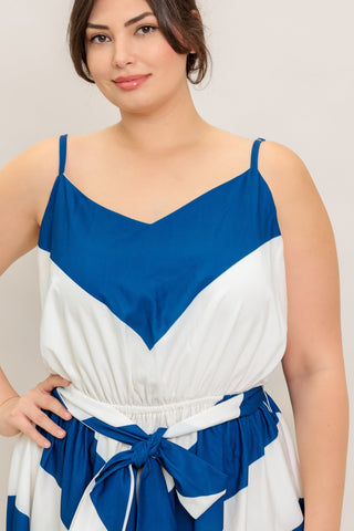 RADIANT HEART NAVY WOVEN MIDI DRESS - By Baano