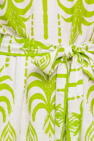 SUNDOWN CHARM GREEN WOVEN MINI DRESS - By Baano