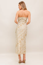 BOHO TROPIC DRAPE WOVEN MIDI DRESS - By Baano