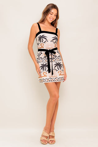 TROPIC NOIR WOVEN MINI DRESS - By Baano