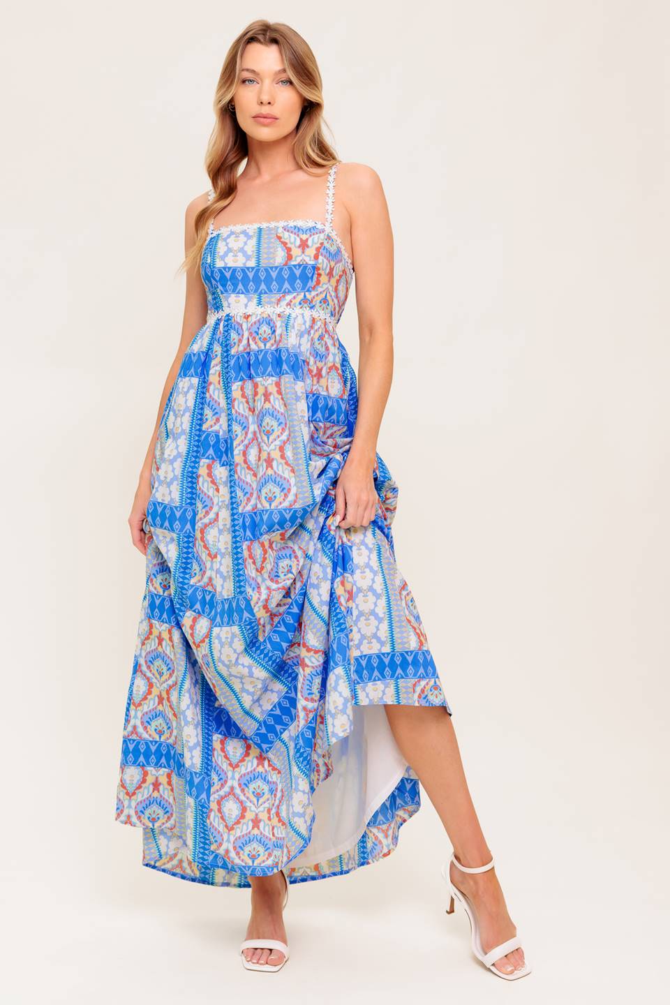 LASTING MAGIC BLUE WOVEN MAXI DRESS - By Baano