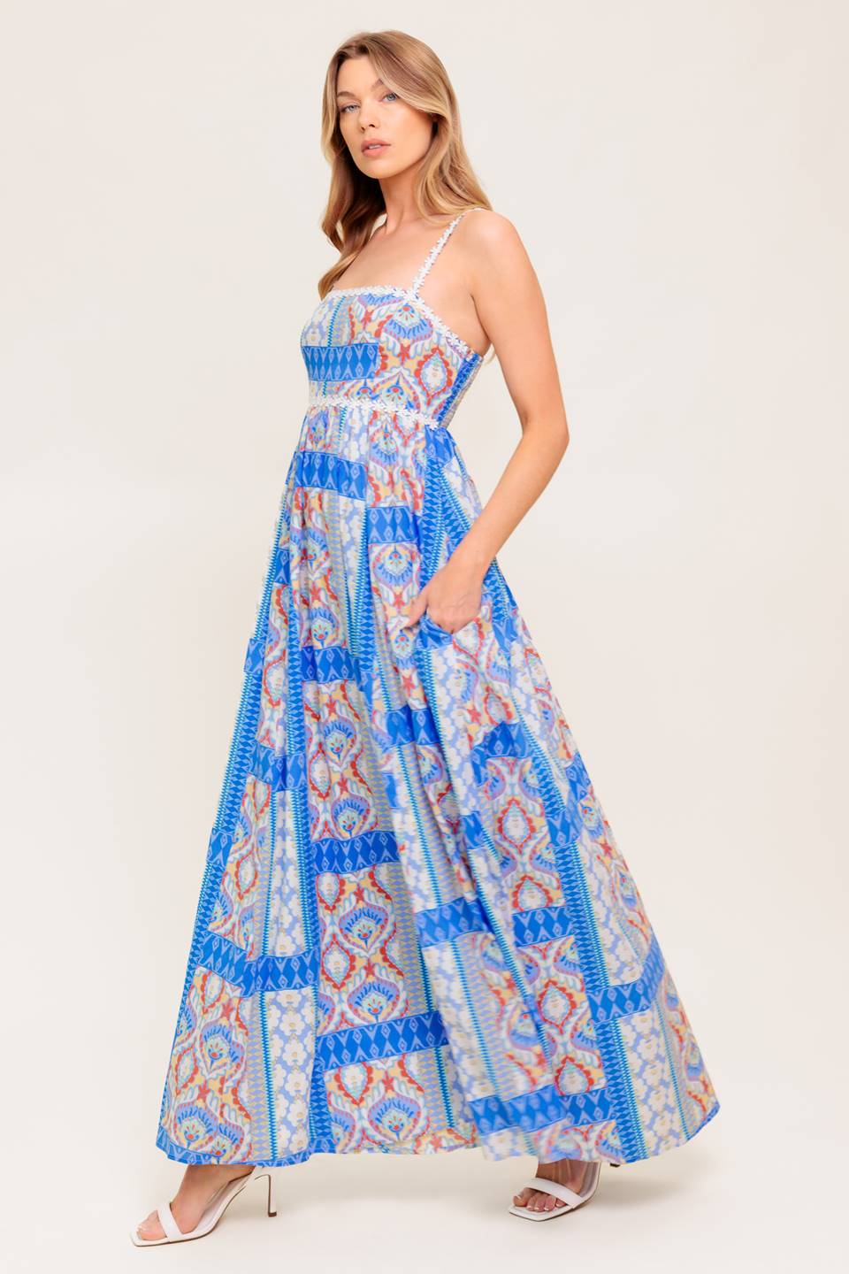 LASTING MAGIC BLUE WOVEN MAXI DRESS - By Baano