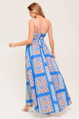 LASTING MAGIC BLUE WOVEN MAXI DRESS - By Baano