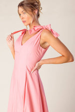 ON THE RIGHT TRACK PEACH WOVEN MIDI DRESS - By Baano
