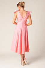 ON THE RIGHT TRACK PEACH WOVEN MIDI DRESS - By Baano