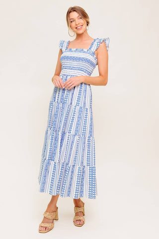 MIDSUMMER PETALS WOVEN MIDI DRESS - By Baano