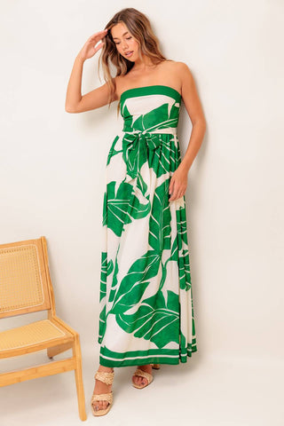 PURE MOMENT GREEN WOVEN ANKLE DRESS - By Baano