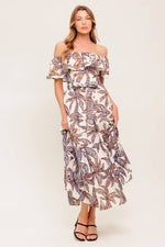 LILY GARDEN LAVENDER WOVEN MIDI DRESS - By Baano