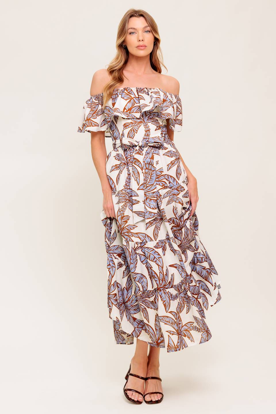 LILY GARDEN LAVENDER WOVEN MIDI DRESS - By Baano