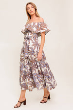 LILY GARDEN LAVENDER WOVEN MIDI DRESS - By Baano