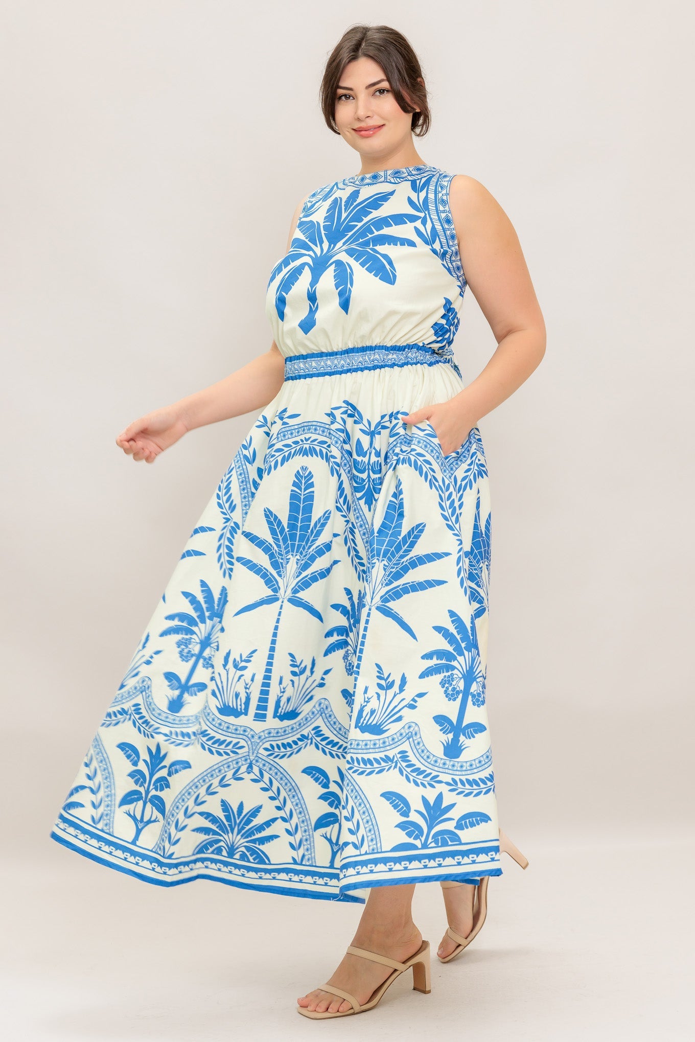 OCEAN PETALS WOVEN MIDI DRESS - By Baano