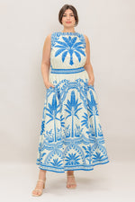 OCEAN PETALS WOVEN MIDI DRESS - By Baano