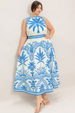 OCEAN PETALS WOVEN MIDI DRESS - By Baano