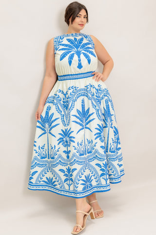 OCEAN PETALS WOVEN MIDI DRESS - By Baano