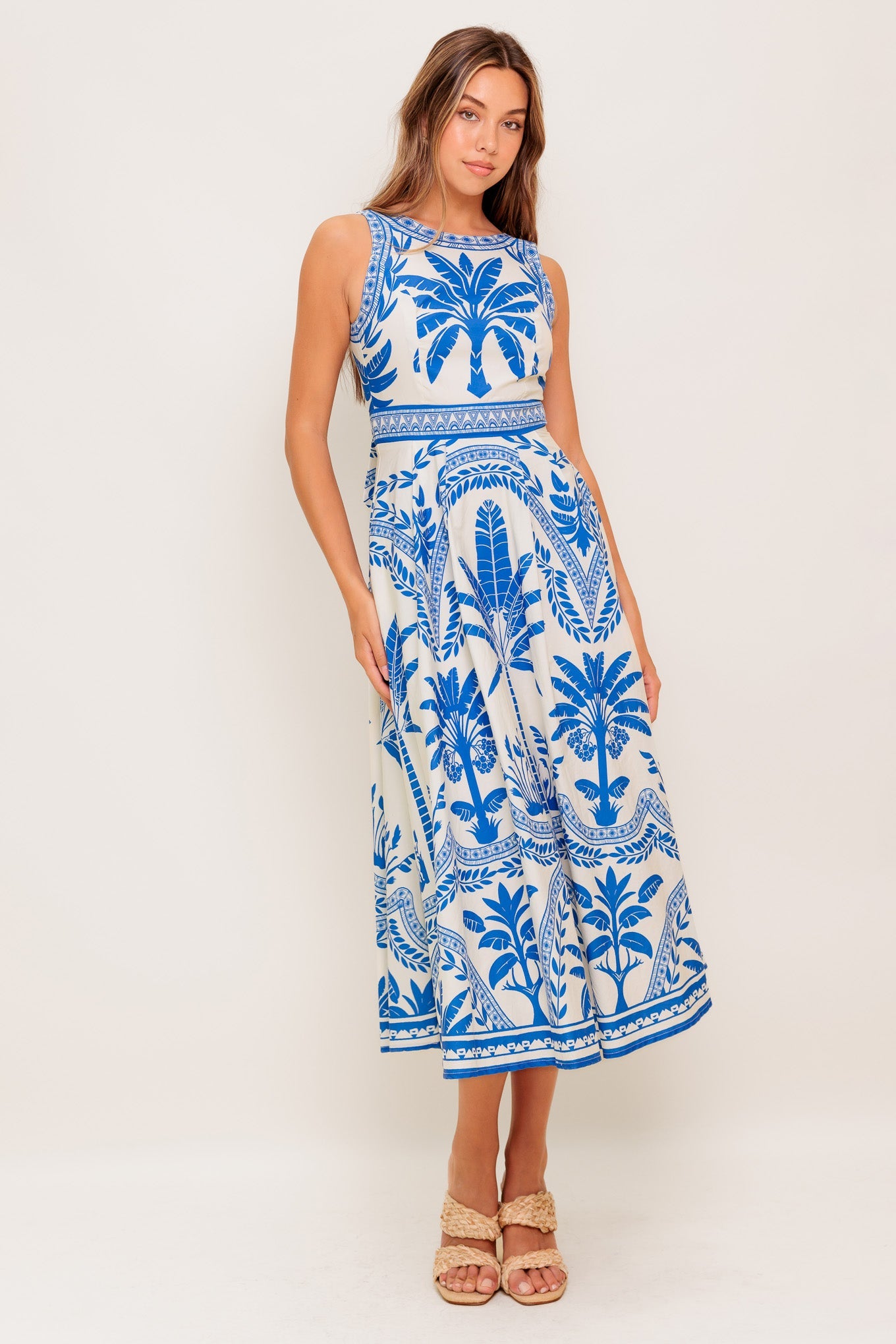 OCEAN PETALS WOVEN MIDI DRESS - By Baano