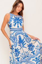 OCEAN PETALS WOVEN MIDI DRESS - By Baano