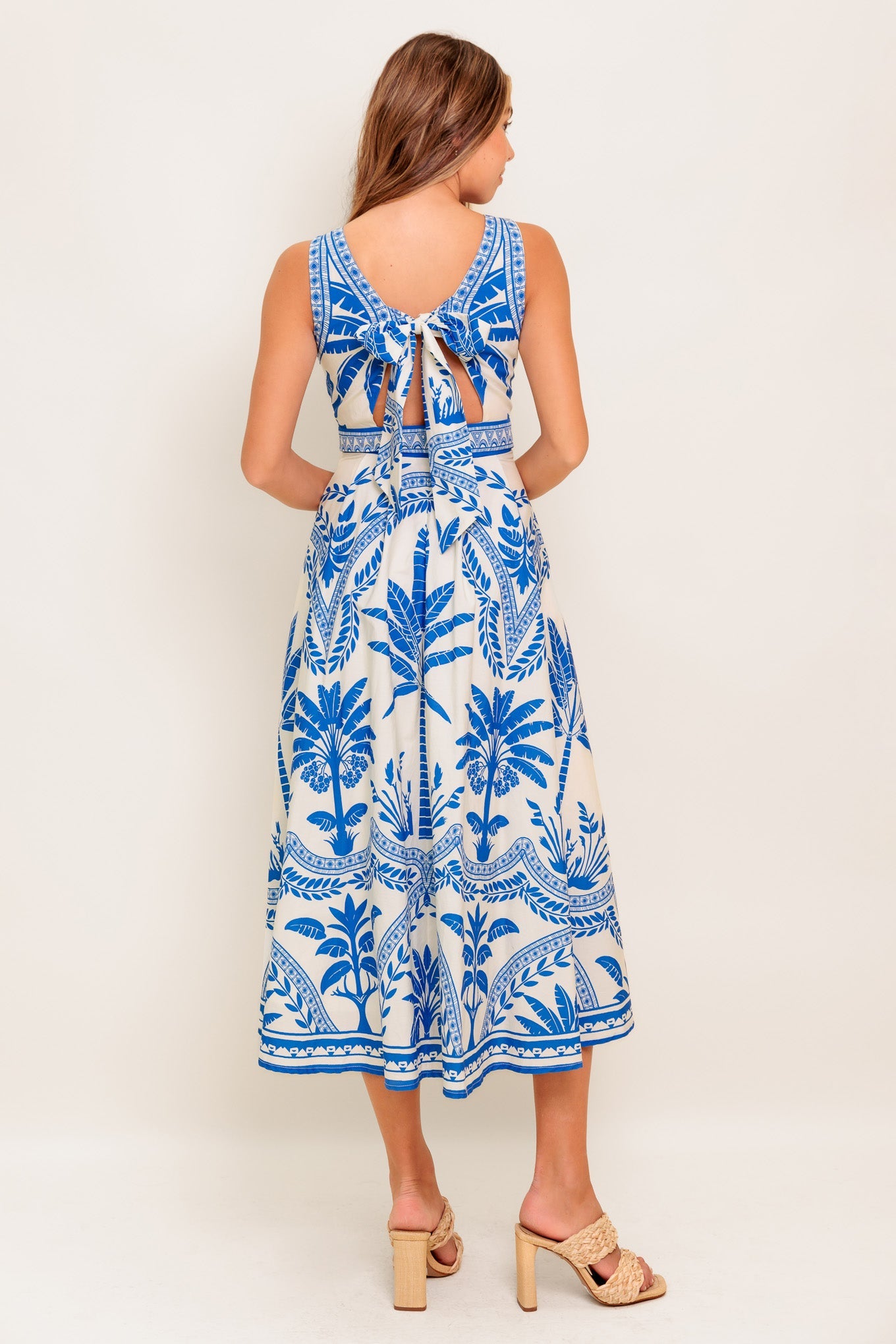 OCEAN PETALS WOVEN MIDI DRESS - By Baano