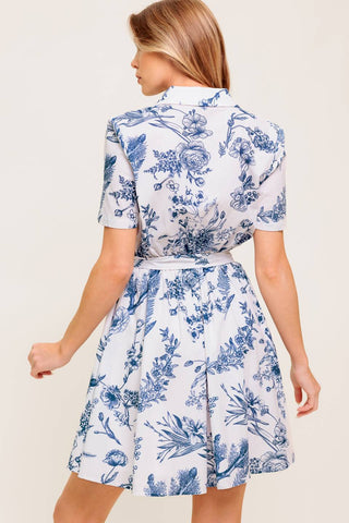 WILDFLOWER ROMANCE WOVEN MINI SHIRT DRESS - By Baano