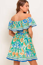 COASTAL LOVE SAGE BLUE WOVEN MINI DRESS Flying Tomato