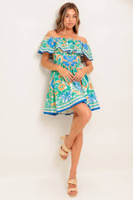 COASTAL LOVE SAGE BLUE WOVEN MINI DRESS Flying Tomato