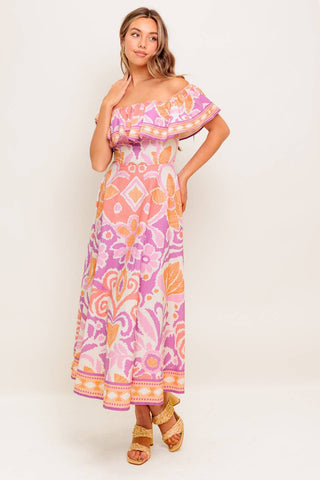 CABANA DREAM LAVENDER WOVEN MIDI DRESS - By Baano