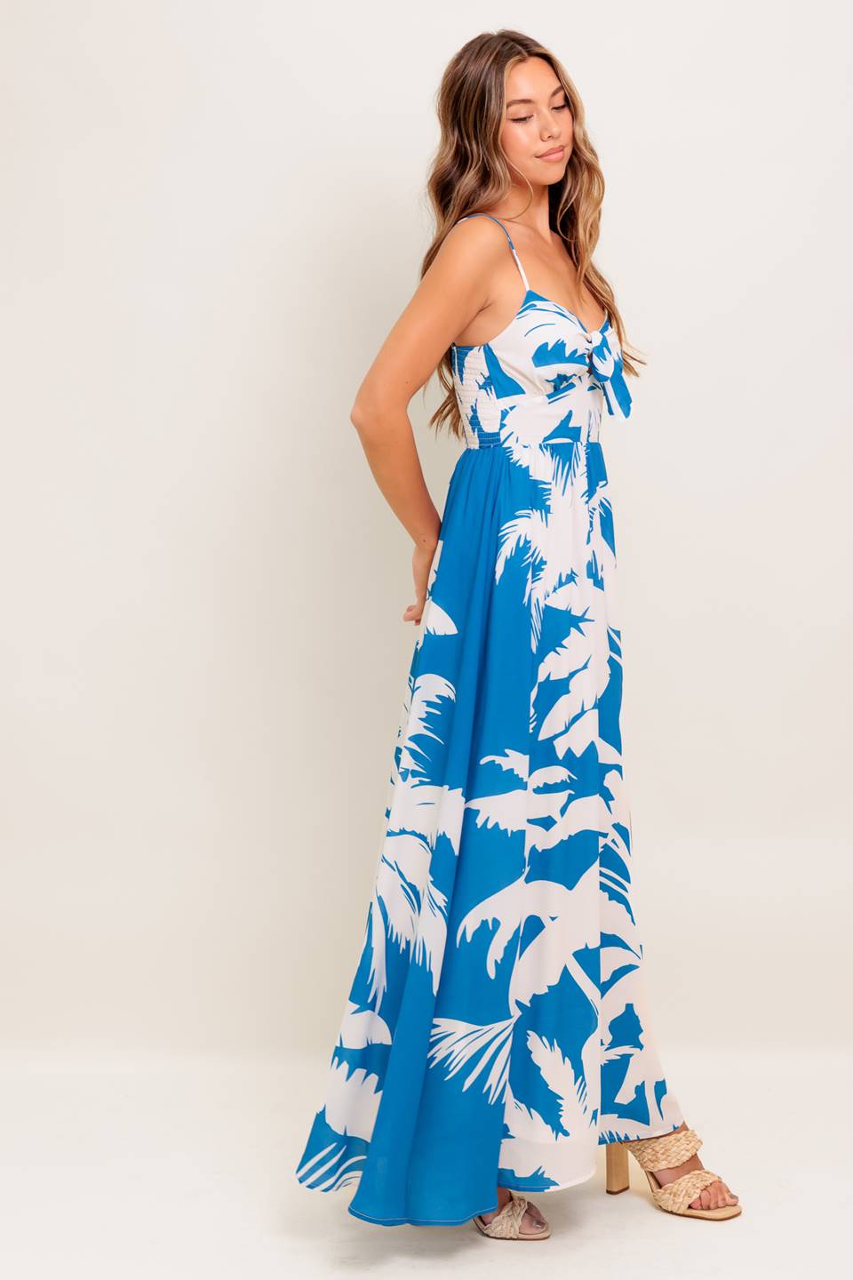 SLOW MORNINGS NAVY WOVEN MAXI DRESS