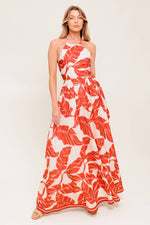 FIRST GLANCE RED WOVEN MIDI DRESS - By Baano