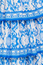 BLUSHING BLOSSOM BLUE WOVEN MAXI DRESS - By Baano