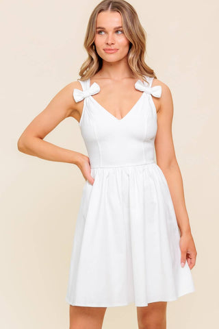 LOVABLE SPIRIT WHITE DENIM WOVEN MINI DRESS - By Baano