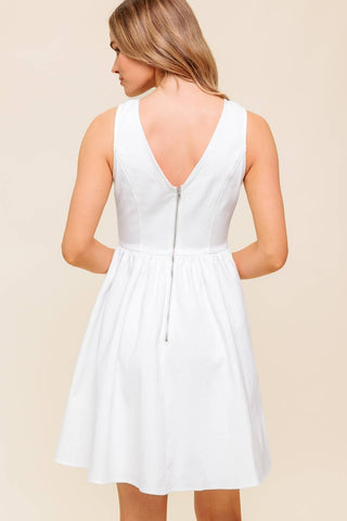 LOVABLE SPIRIT WHITE DENIM WOVEN MINI DRESS - By Baano