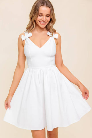 LOVABLE SPIRIT WHITE DENIM WOVEN MINI DRESS - By Baano