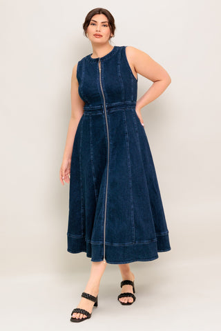 RAW BEAUTY DENIM MIDI DRESS - By Baano