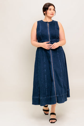 RAW BEAUTY DENIM MIDI DRESS - By Baano