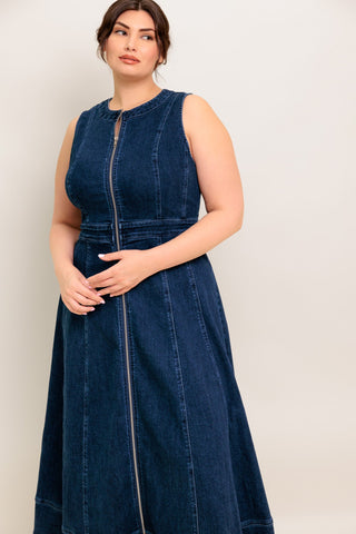 RAW BEAUTY DENIM MIDI DRESS - By Baano
