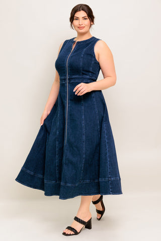 RAW BEAUTY DENIM MIDI DRESS - By Baano