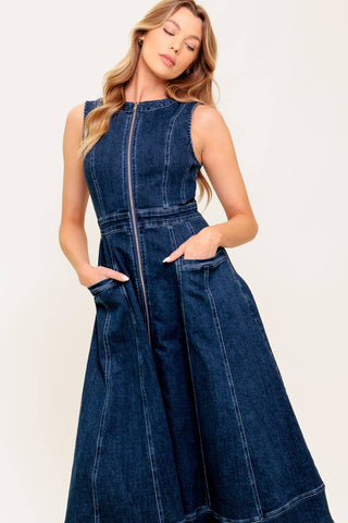RAW BEAUTY DENIM MIDI DRESS - By Baano