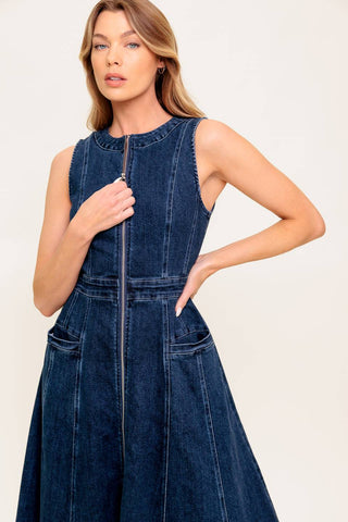 RAW BEAUTY DENIM MIDI DRESS - By Baano