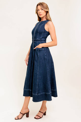 RAW BEAUTY DENIM MIDI DRESS - By Baano
