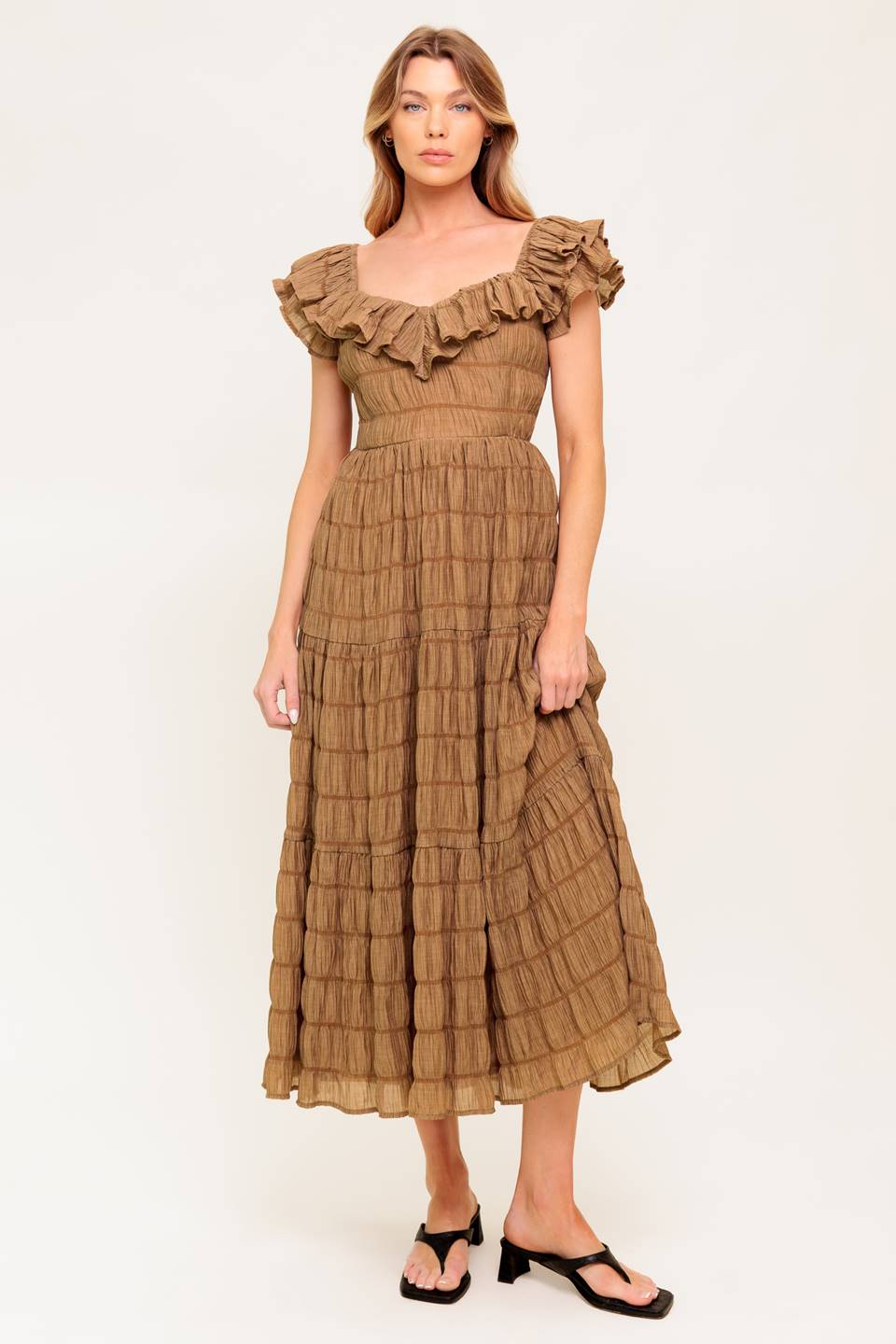 NATURAL BALANCE WOVEN MIDI DRESS - By Baano