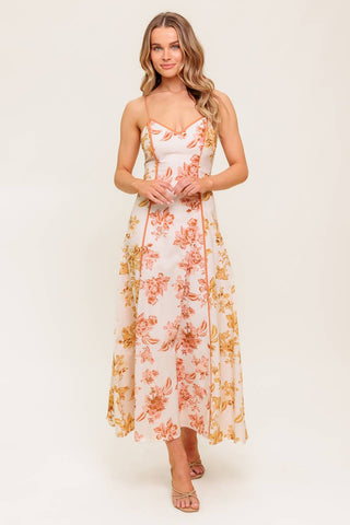 SANDSTONE PETAL WOVEN MIDI DRESS - By Baano