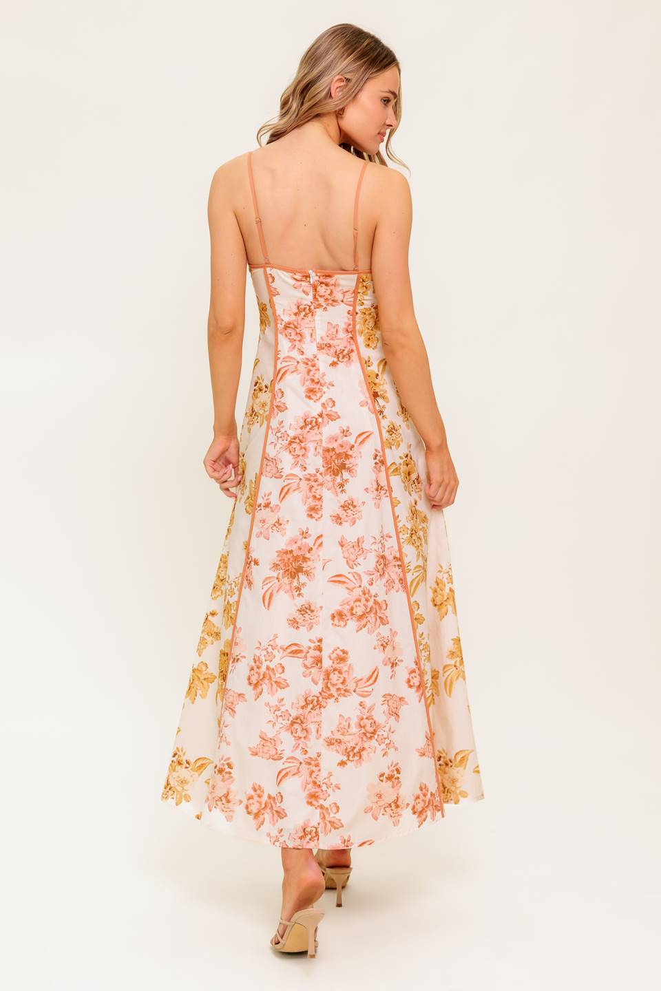 SANDSTONE PETAL WOVEN MIDI DRESS - By Baano