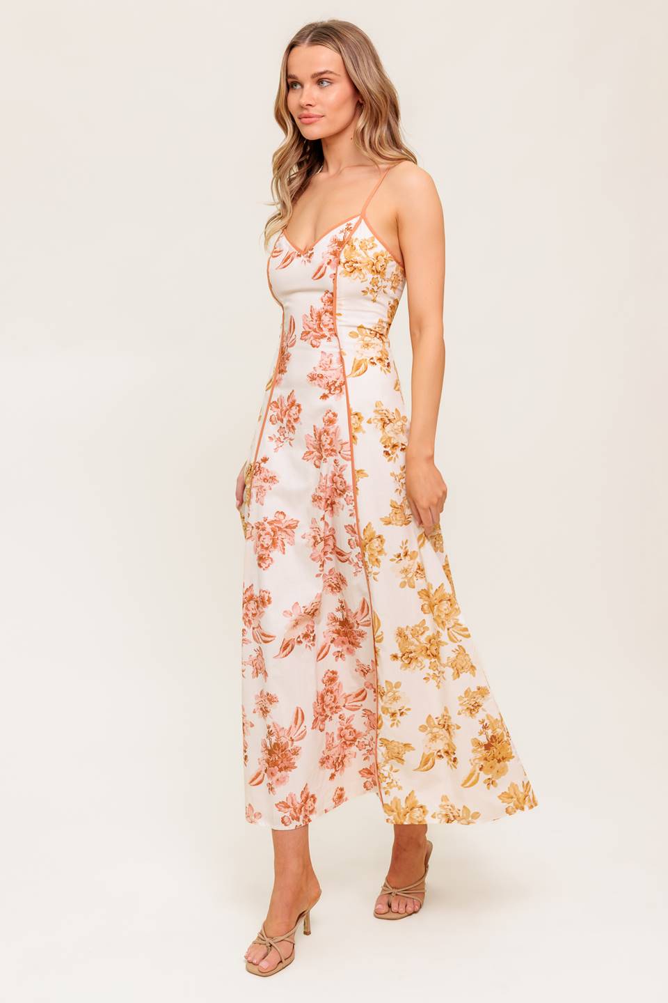 SANDSTONE PETAL WOVEN MIDI DRESS - By Baano